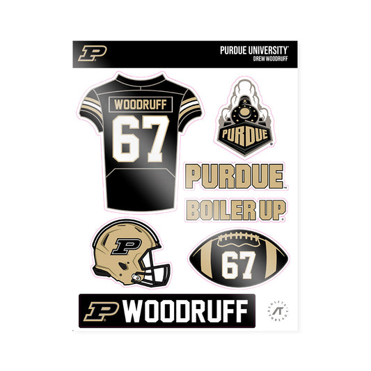 Purdue - NCAA Football : Drew Woodruff - Sticker Sheet-0
