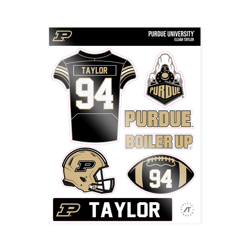 Purdue - NCAA Football : Elijah Taylor - Sticker Sheet-0