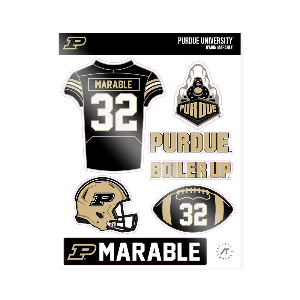Purdue - NCAA Football : D'Mon Marable - Sticker Sheet – Athlete's Thread