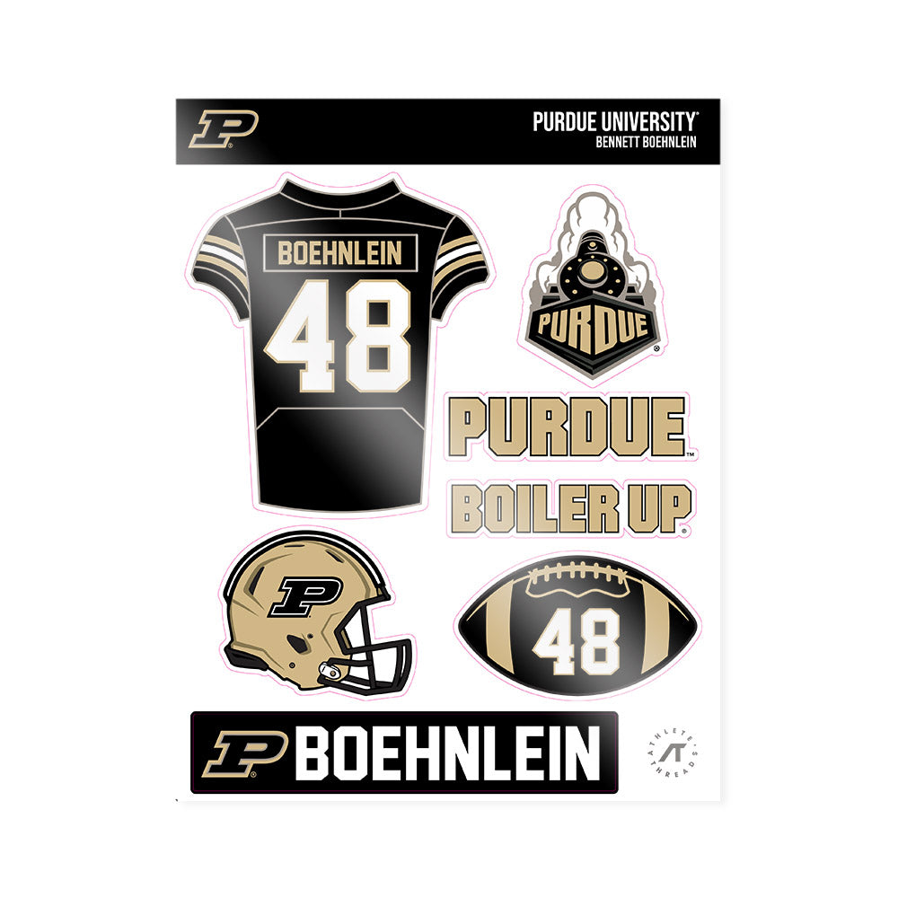 Purdue - NCAA Football : Bennett Boehnlein - Sticker Sheet-0