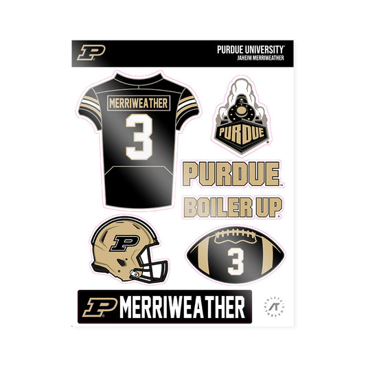 Purdue - NCAA Football : Jaheim Merriweather - Sticker Sheet-0