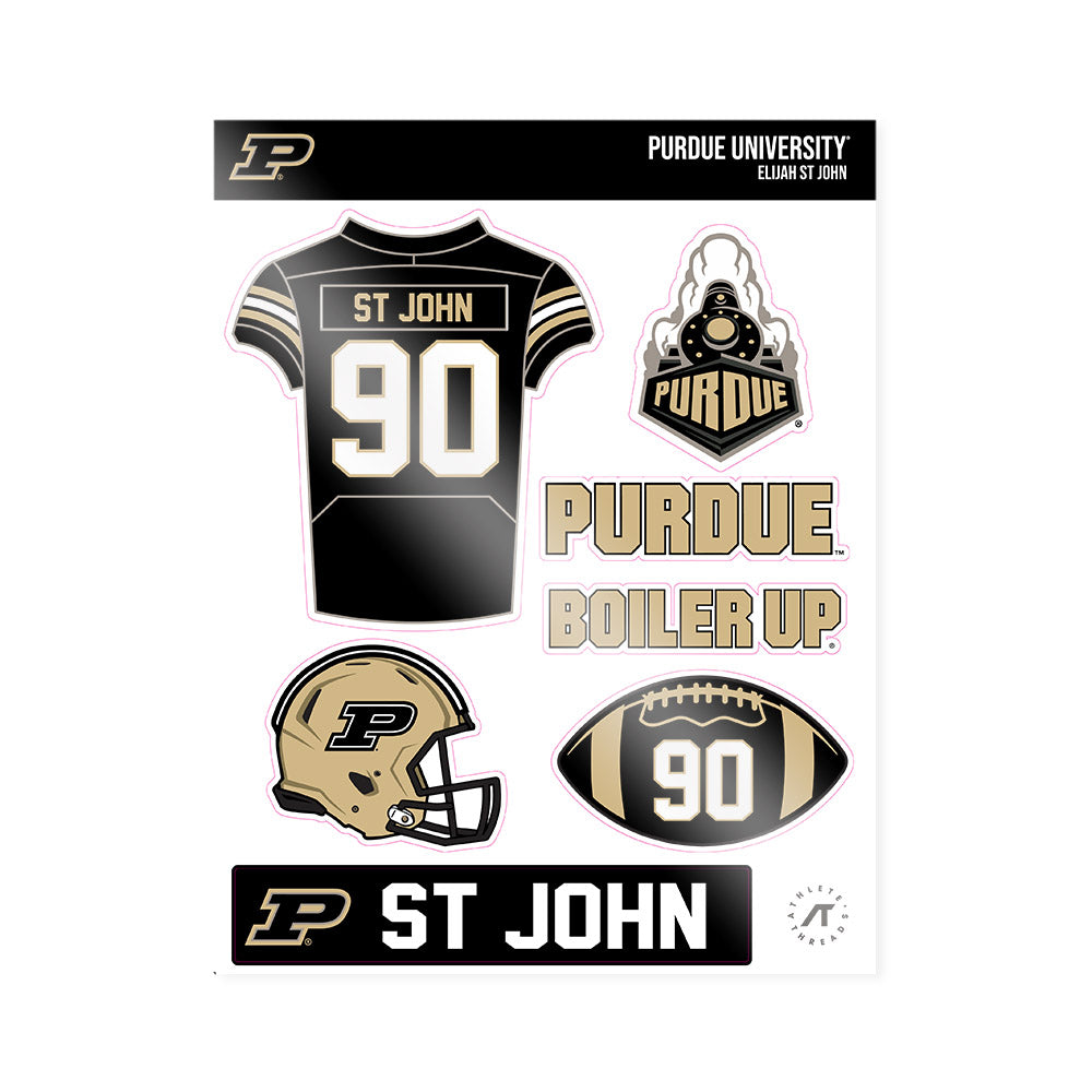 Purdue - NCAA Football : Elijah St John - Sticker Sheet-0