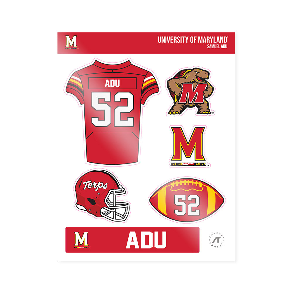 Maryland - NCAA Football : Samuel Adu - Sticker Sheet-0