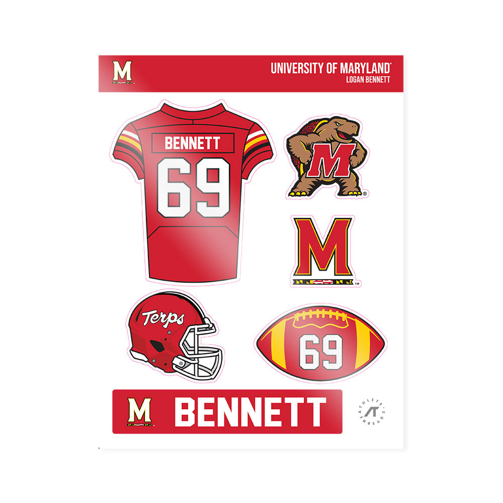 Maryland - NCAA Football : Logan Bennett - Sticker Sheet-0