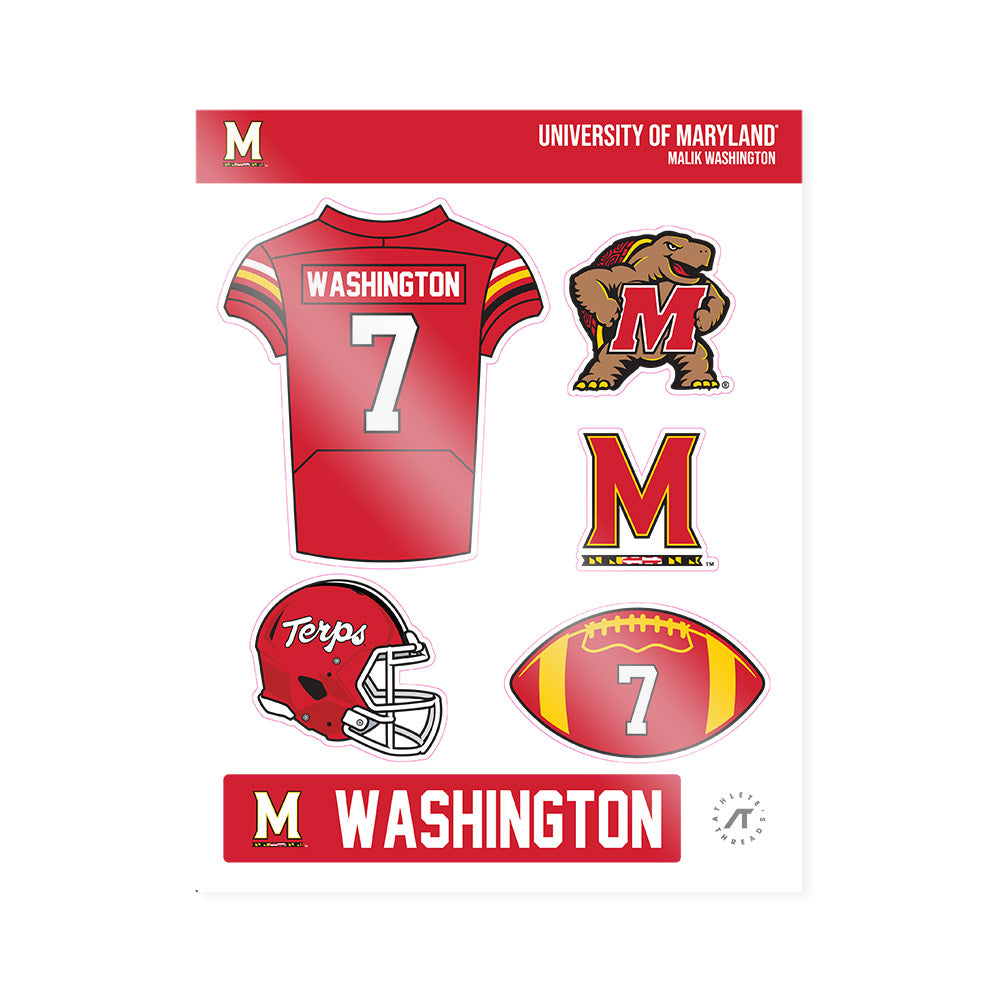 Maryland - NCAA Football : Malik Washington - Sticker Sheet-0