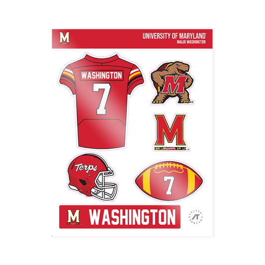 Maryland - NCAA Football : Malik Washington - Sticker Sheet-0