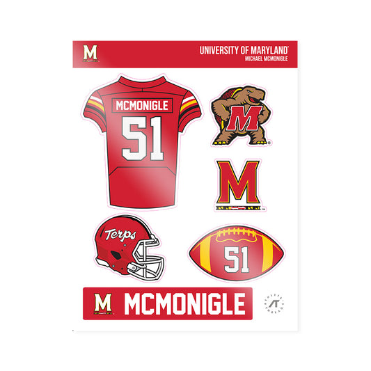 Maryland - NCAA Football : Michael McMonigle - Sticker Sheet-0