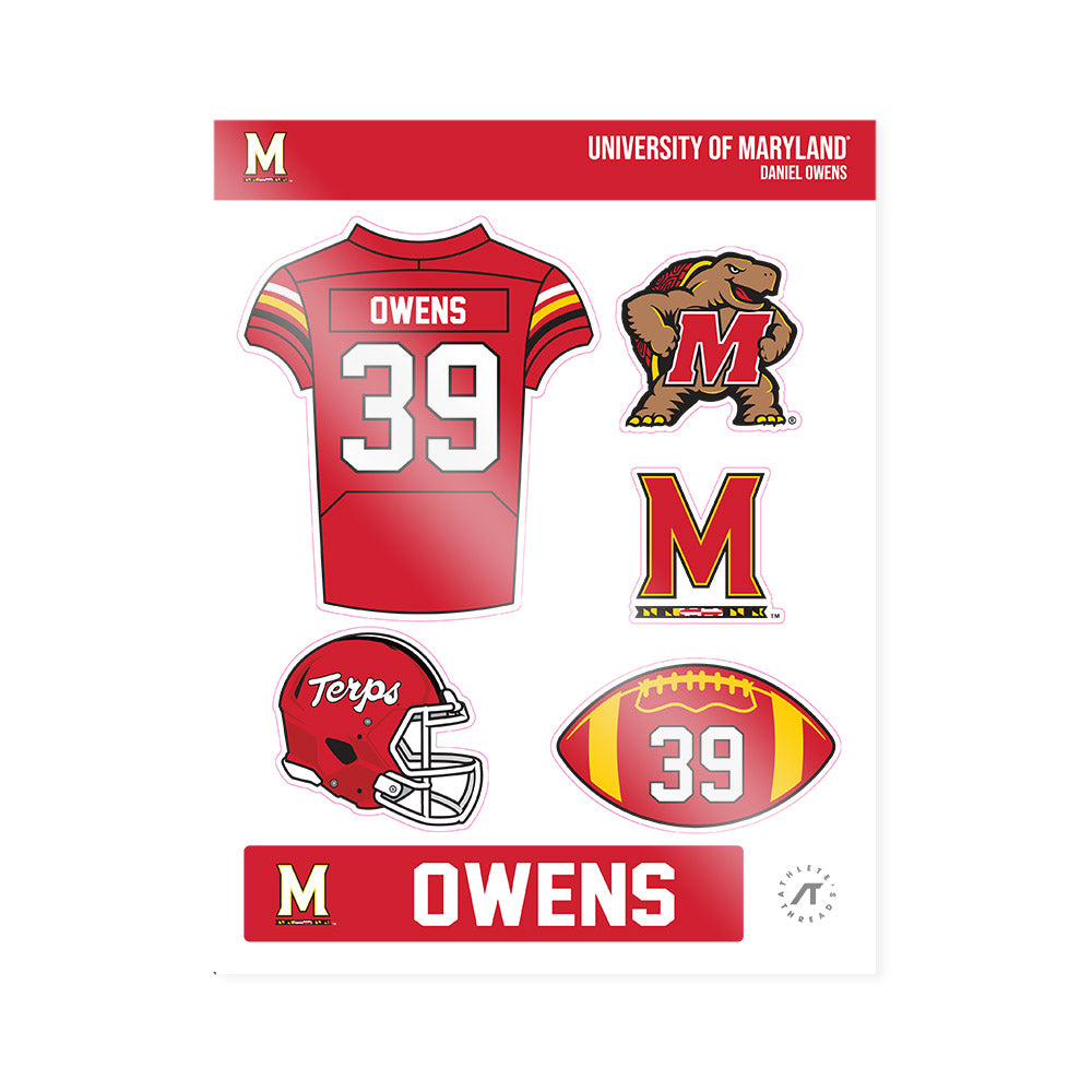 Maryland - NCAA Football : Daniel Owens - Sticker Sheet-0