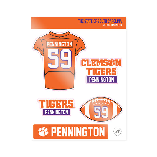 Clemson - NCAA Football : Dietrick Pennington - Sticker Sheet-0