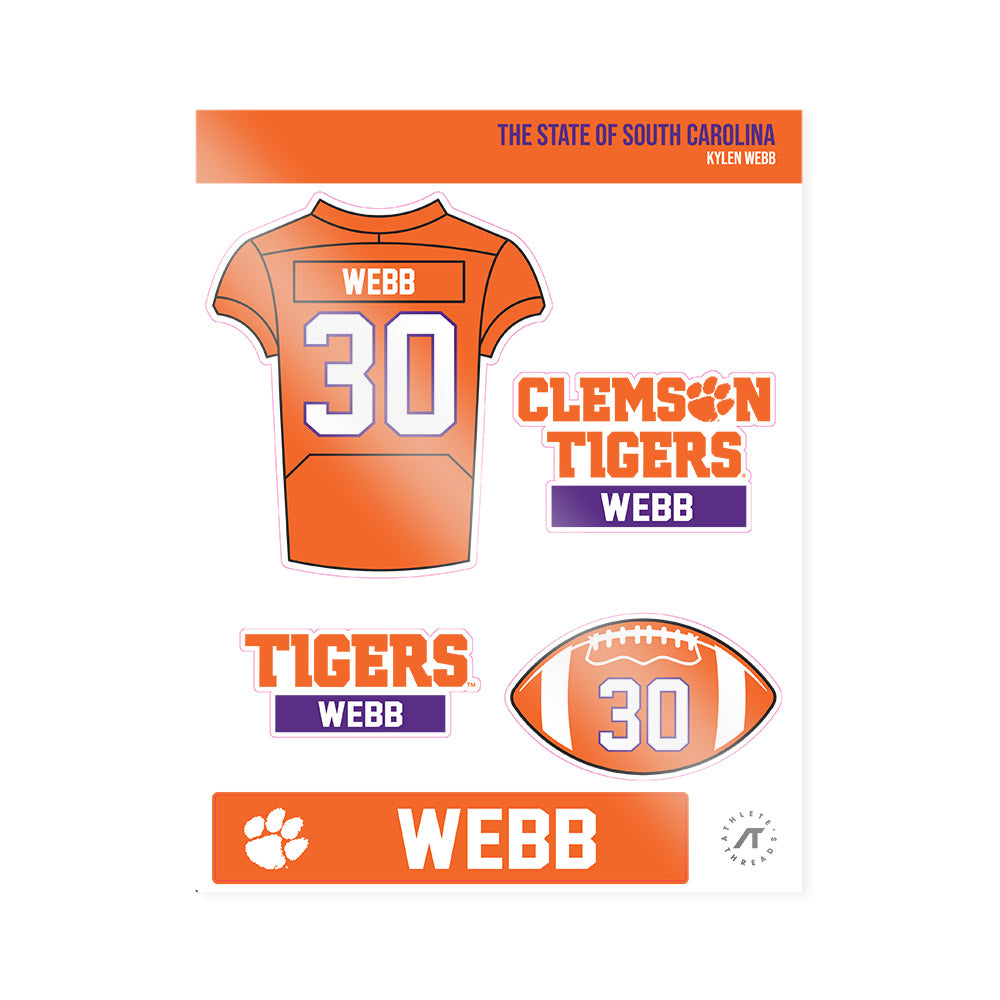 Clemson - NCAA Football : Kylen Webb - Sticker Sheet-0
