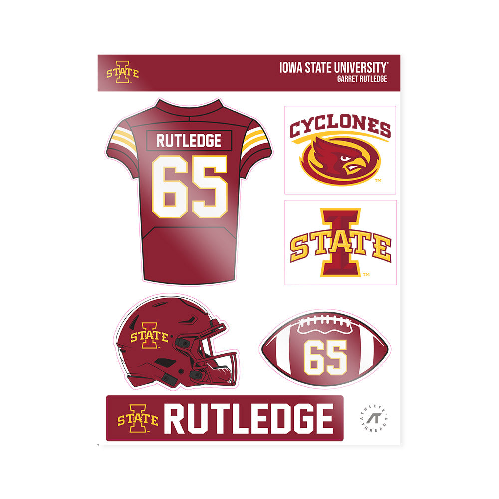 Iowa State - NCAA Football : Garret Rutledge - Sticker Sheet-0