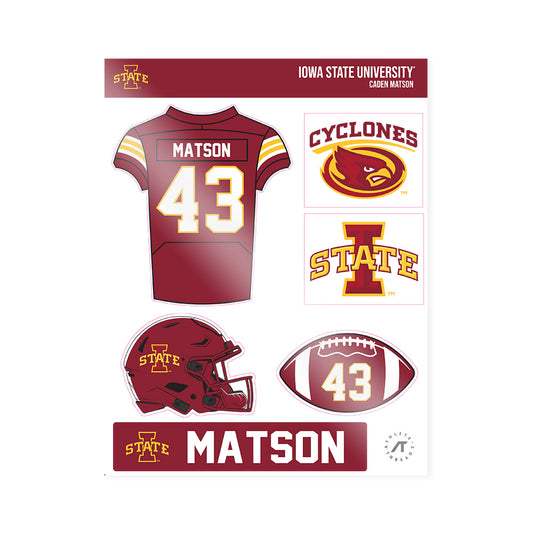Iowa State - NCAA Football : Caden Matson - Sticker Sheet-0