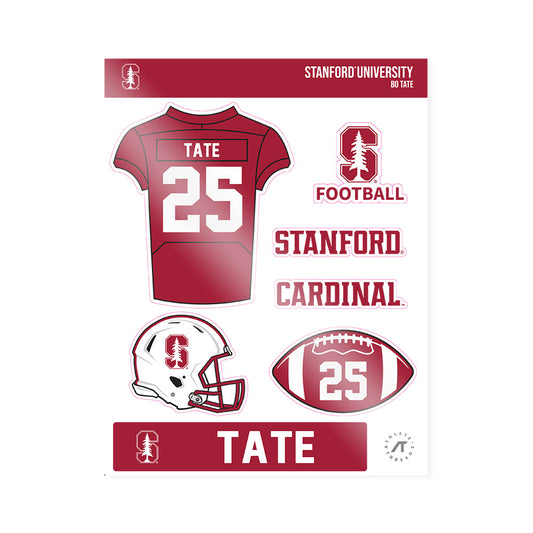 Stanford - NCAA Football : Bo Tate - Sticker Sheet-0