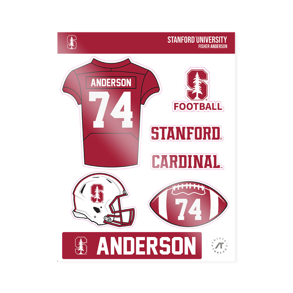 Stanford - NCAA Football : Fisher Anderson - Sticker Sheet-0