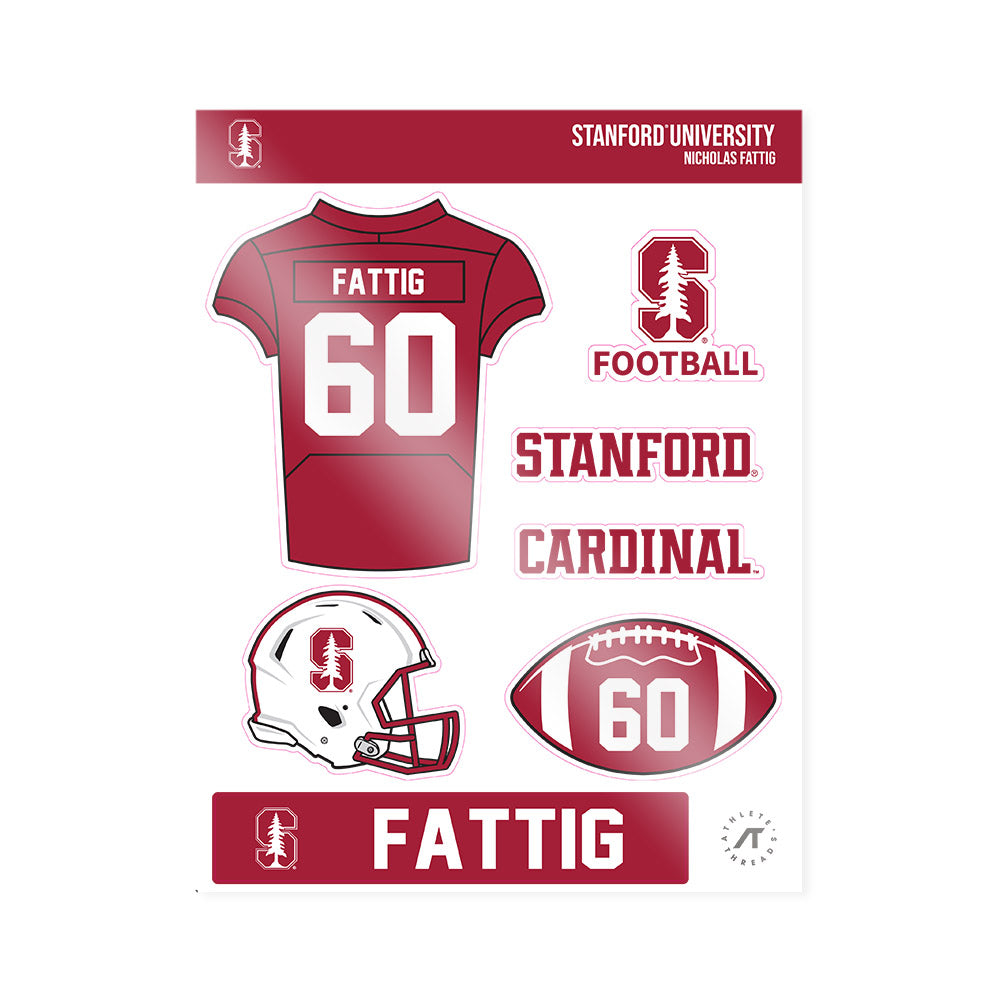 Stanford - NCAA Football : Nicholas Fattig - Sticker Sheet-0