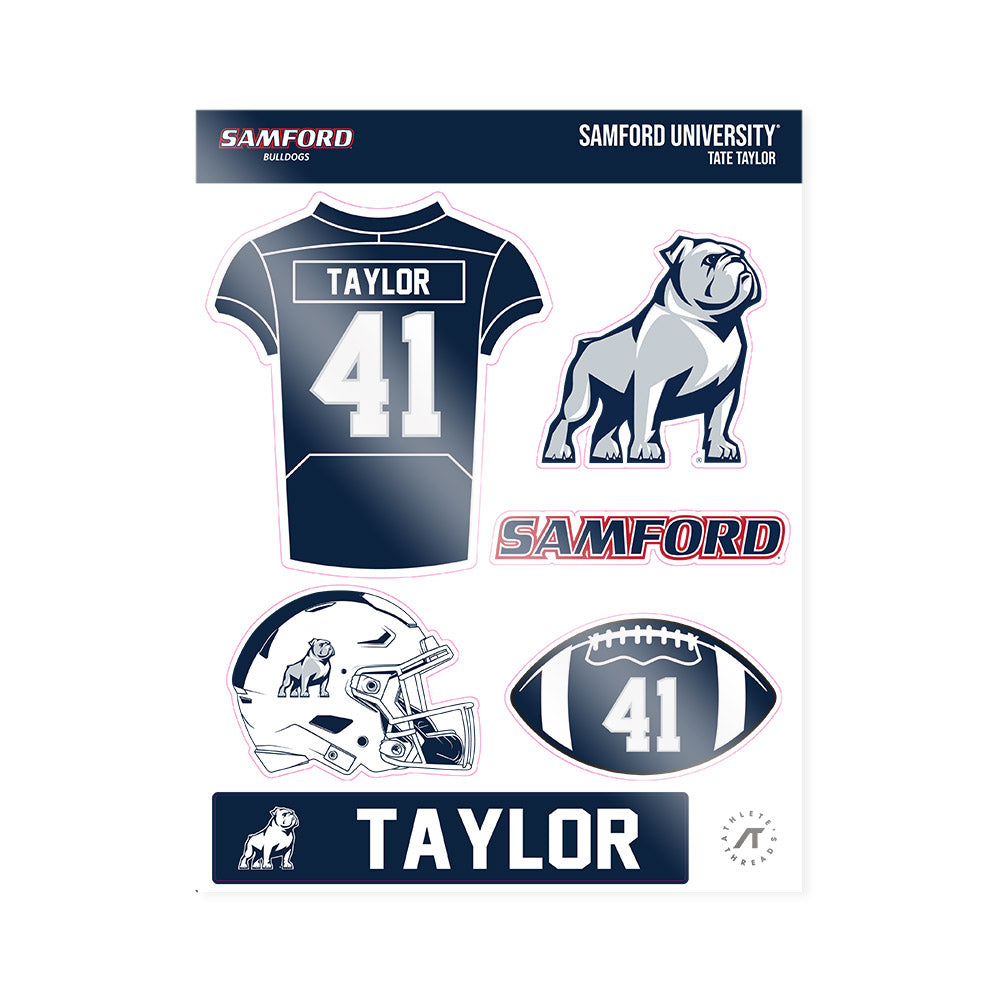 Samford - NCAA Football : Tate Taylor - Sticker Sheet-0