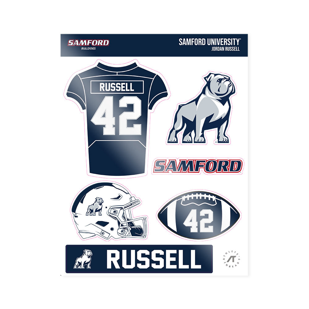 Samford - NCAA Football : Jordan Russell - Sticker Sheet-0