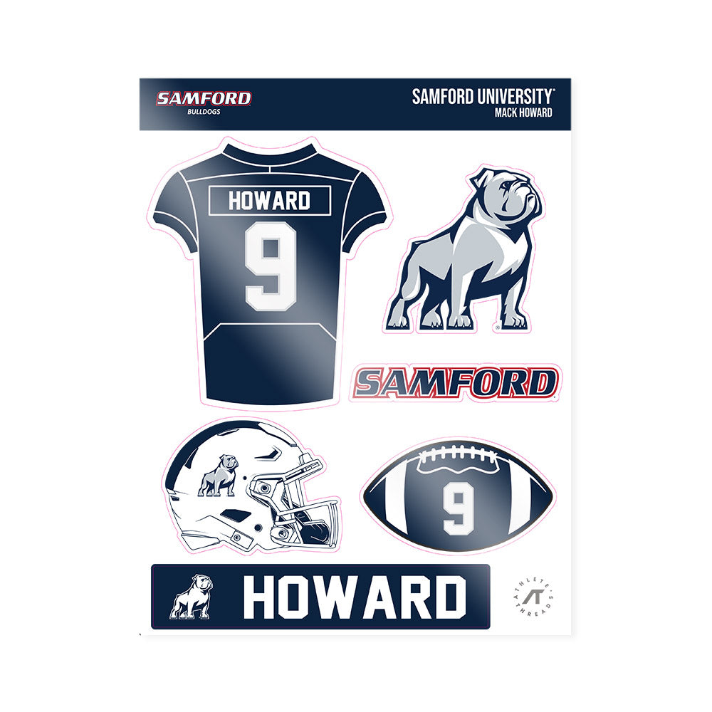 Samford - NCAA Football : Mack Howard - Sticker Sheet-0