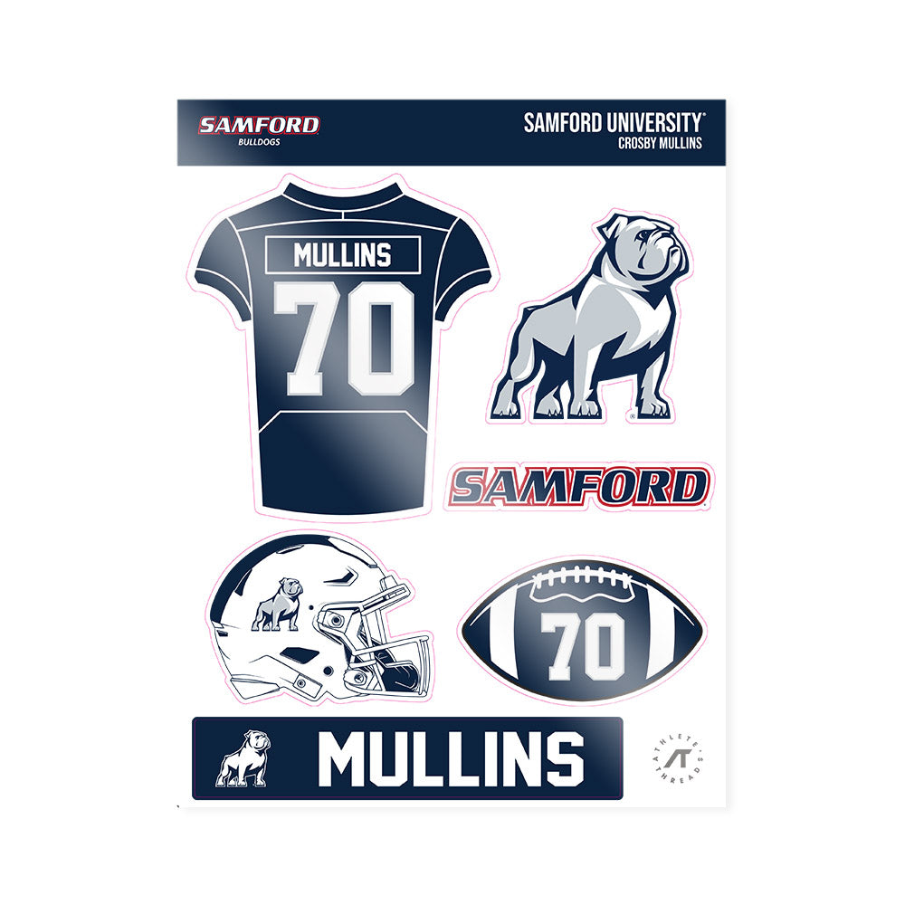 Samford - NCAA Football : Crosby Mullins - Sticker Sheet-0