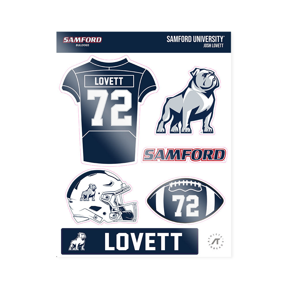 Samford - NCAA Football : Josh Lovett - Sticker Sheet-0