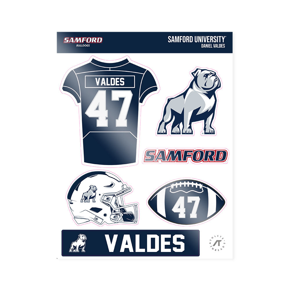 Samford - NCAA Football : Daniel Valdes - Sticker Sheet-0