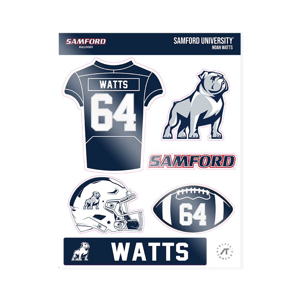 Samford - NCAA Football : Noah Watts - Sticker Sheet-0