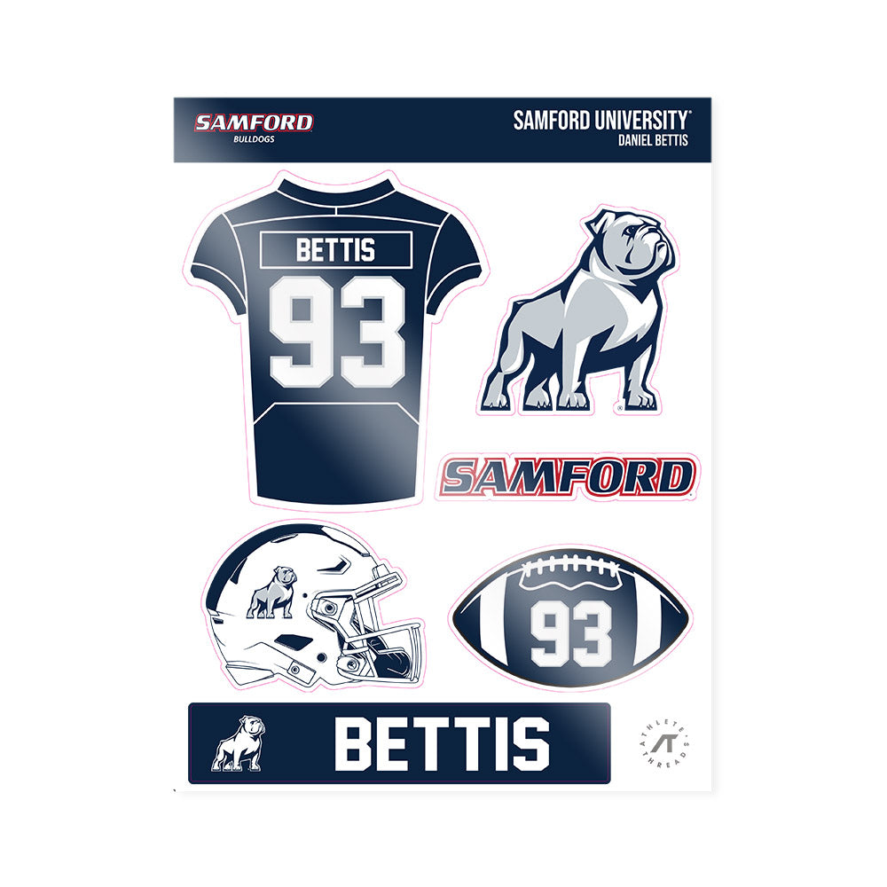 Samford - NCAA Football : Daniel Bettis - Sticker Sheet-0