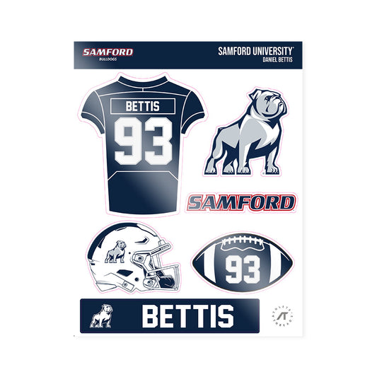 Samford - NCAA Football : Daniel Bettis - Sticker Sheet-0