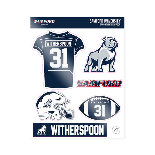 Samford - NCAA Football : DaMonta Witherspoon - Sticker Sheet-0