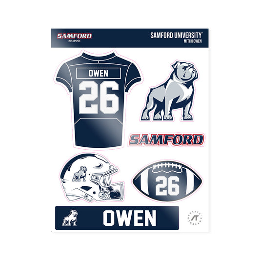 Samford - NCAA Football : Mitch Owen - Sticker Sheet-0