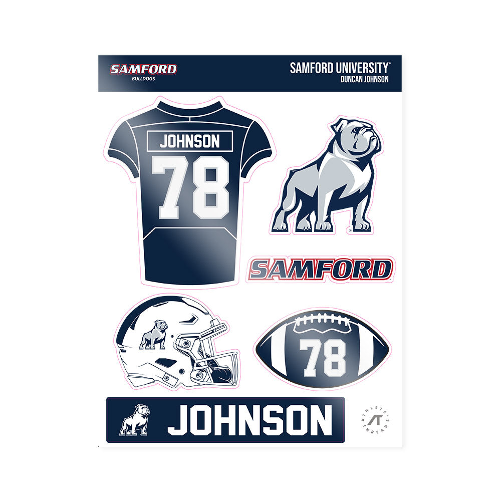 Samford - NCAA Football : Duncan Johnson - Sticker Sheet-0