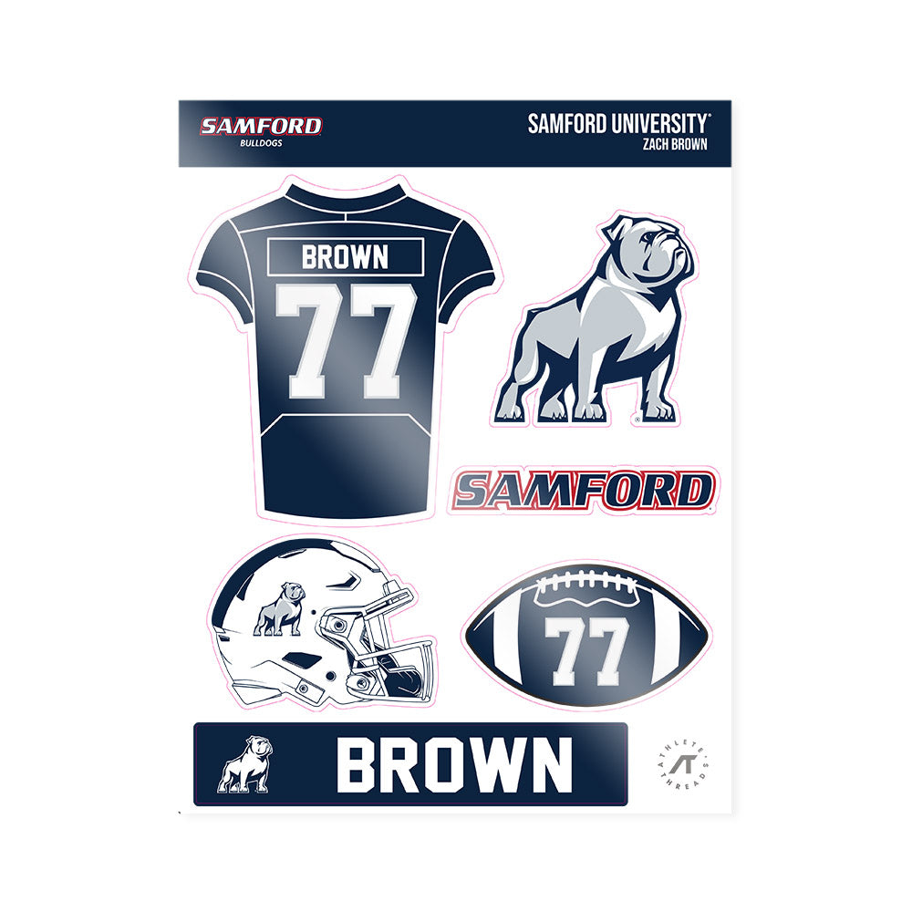 Samford - NCAA Football : Zach Brown - Sticker Sheet-0