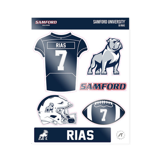 Samford - NCAA Football : Dj Rias - Sticker Sheet-0