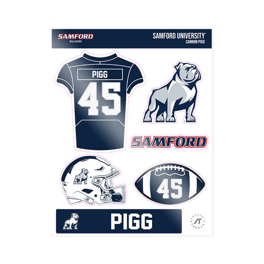 Samford - NCAA Football : Cannon Pigg - Sticker Sheet-0