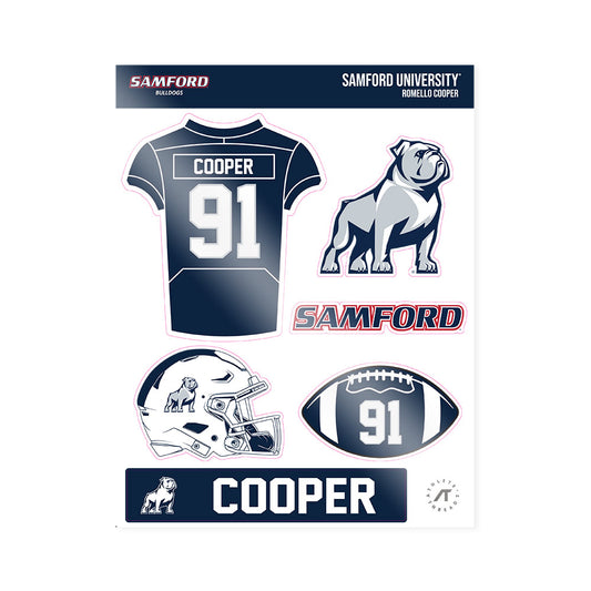 Samford - NCAA Football : Romello Cooper - Sticker Sheet-0
