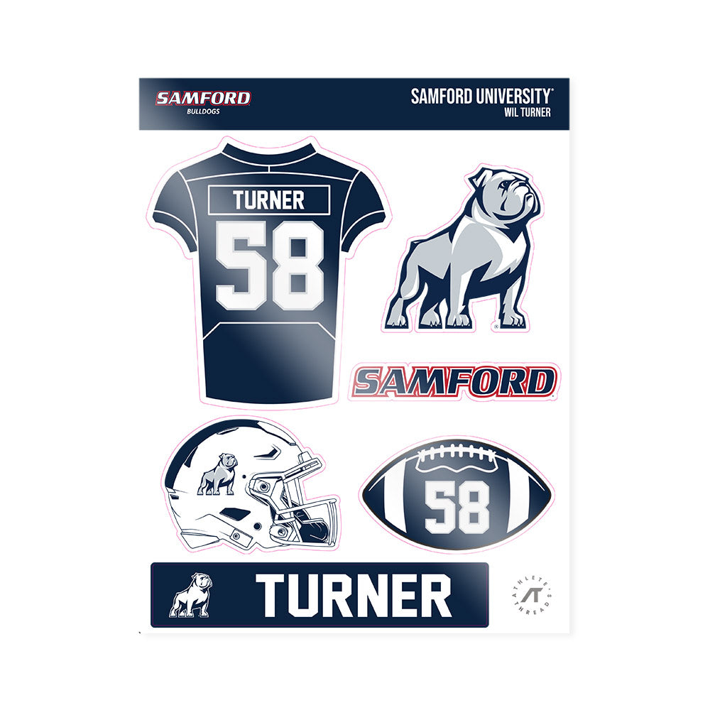 Samford - NCAA Football : Wil Turner - Sticker Sheet-0