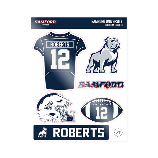 Samford - NCAA Football : Christian Roberts - Sticker Sheet-0