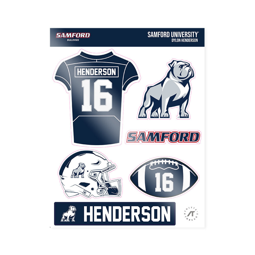 Samford - NCAA Football : Dylon Henderson - Sticker Sheet-0