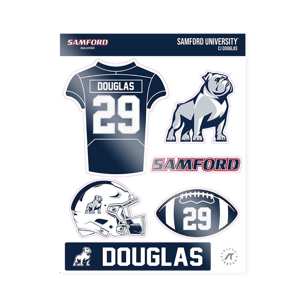 Samford - NCAA Football : CJ Douglas - Sticker Sheet-0