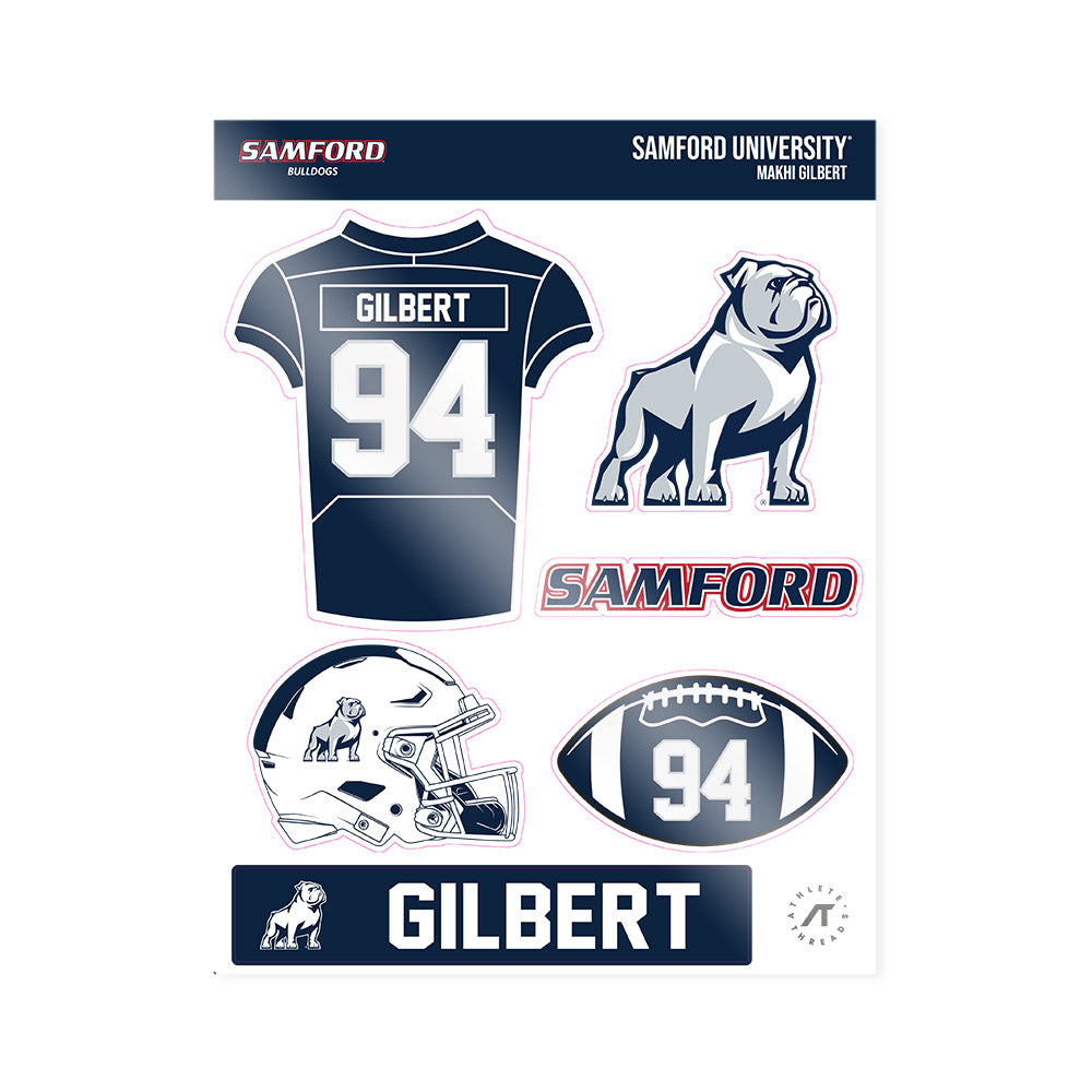 Samford - NCAA Football : Makhi Gilbert - Sticker Sheet-0