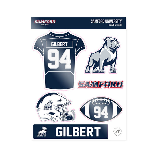 Samford - NCAA Football : Makhi Gilbert - Sticker Sheet-0