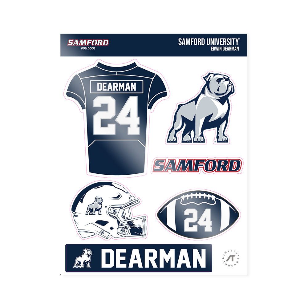 Samford - NCAA Football : Edwin Dearman - Sticker Sheet-0