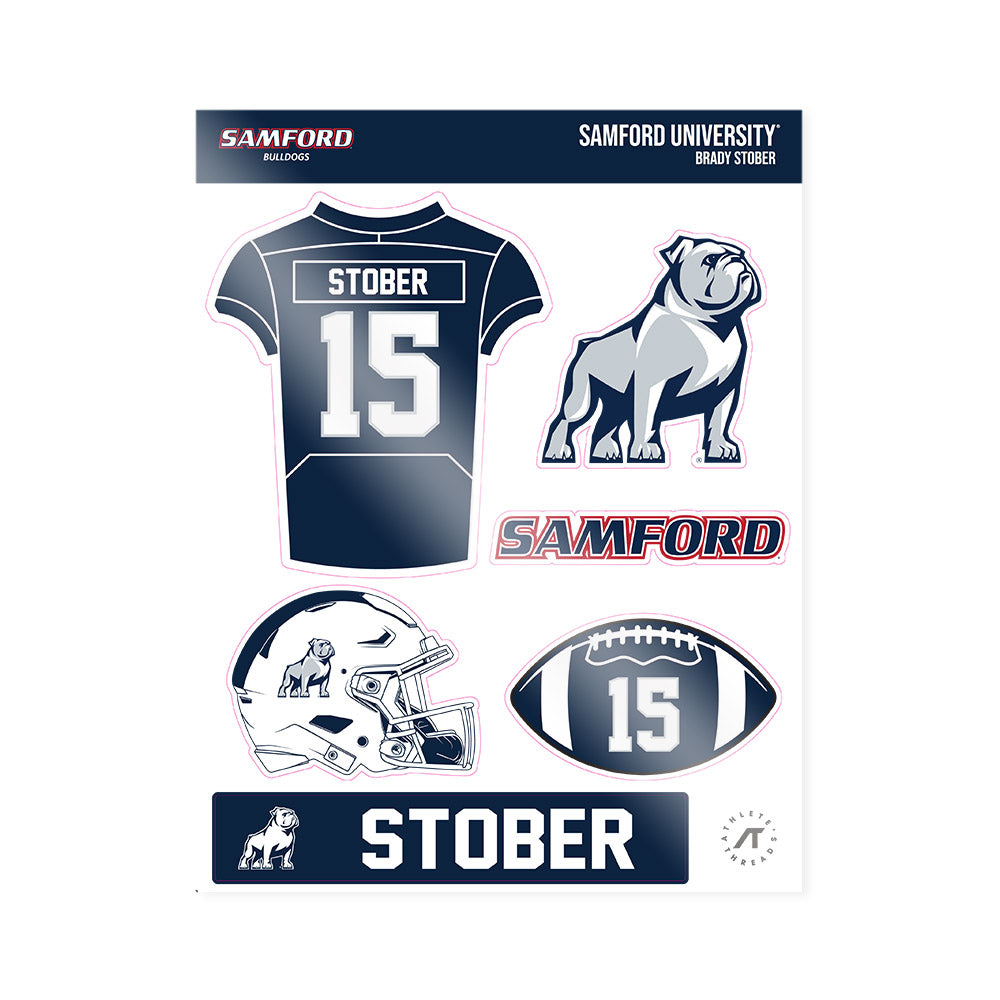 Samford - NCAA Football : Brady Stober - Sticker Sheet-0