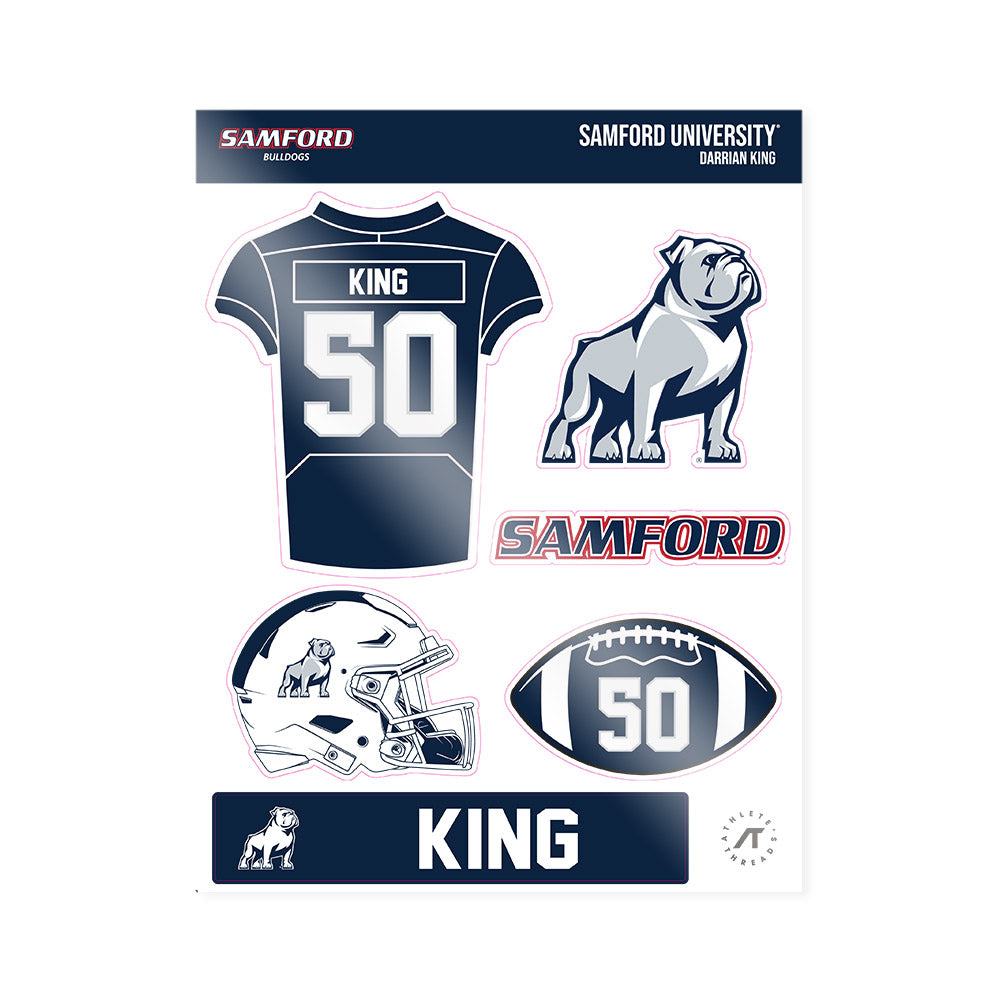 Samford - NCAA Football : Darrian King - Sticker Sheet-0