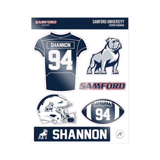 Samford - NCAA Football : Joseph Shannon - Sticker Sheet-0