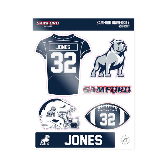 Samford - NCAA Football : Noah Jones - Sticker Sheet-0