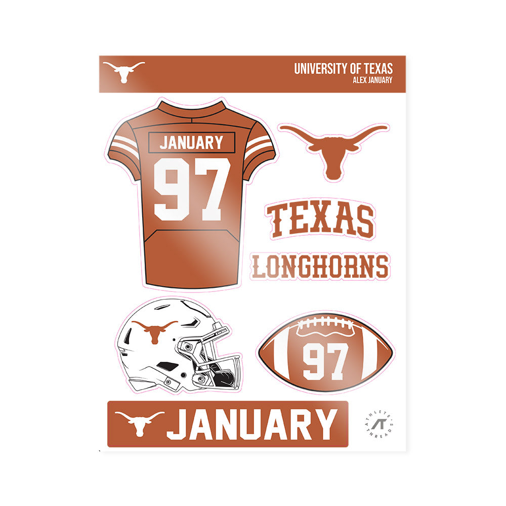 Texas - NCAA Football : Alex January - Sticker Sheet-0