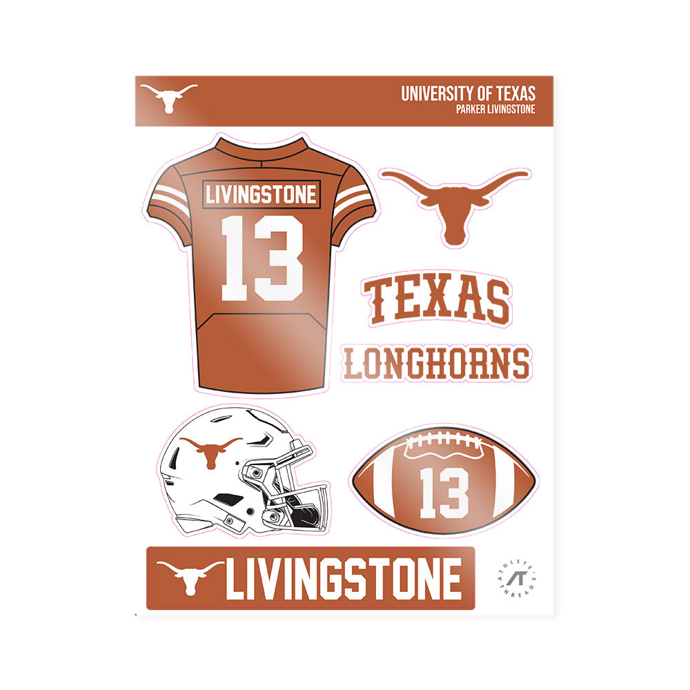 Texas - NCAA Football : Parker Livingstone - Sticker Sheet-0
