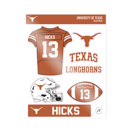 Texas - NCAA Football : Zelus Hicks - Sticker Sheet-0