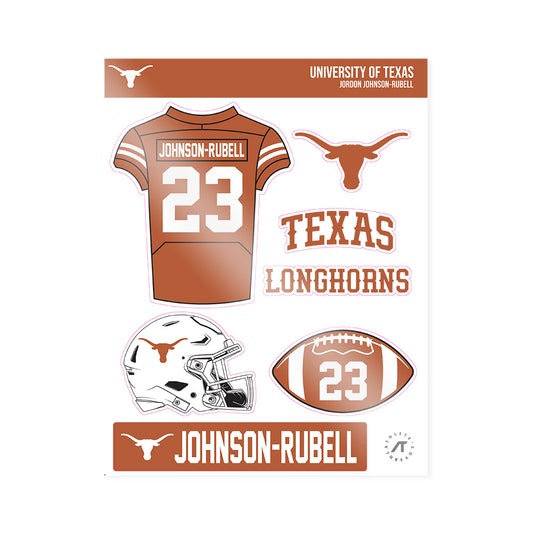 Texas - NCAA Football : Jordon Johnson-Rubell - Sticker Sheet-0